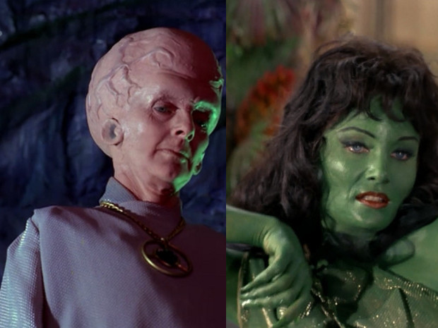 Die Talosianer führen ihren Gefangenen mit Visionen eines grünen Sklavenmädchens vom Orion (Susan Oliver) in Versuchung