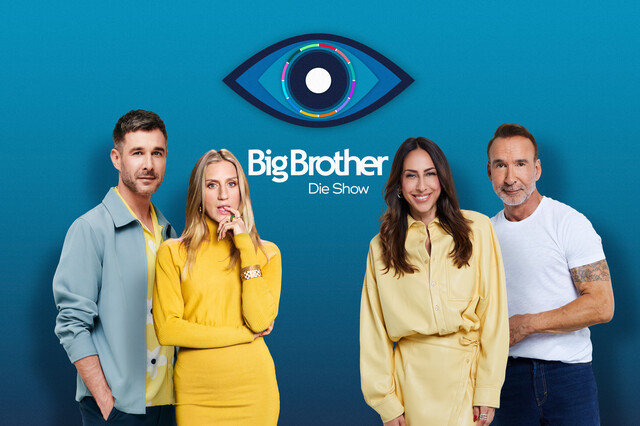 Moderieren "Big Brother - Die Show": (v. l.) Jochen Schropp, Elena Gruschka, Melissa Khalaj und Jochen Bendel