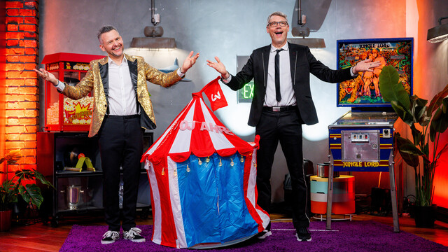 Tobias Mann (l.) und Christoph Sieber feiern 40 Jahre 3satFestival