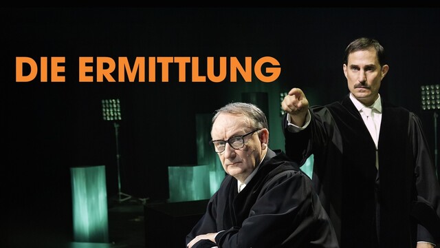 Die Ermittlung - als elfteilige Serie ab 27. Januar in der ARD Mediathek: Rainer Bock (links) als Richter und Clemens Schick (rechts) als Ankläger
