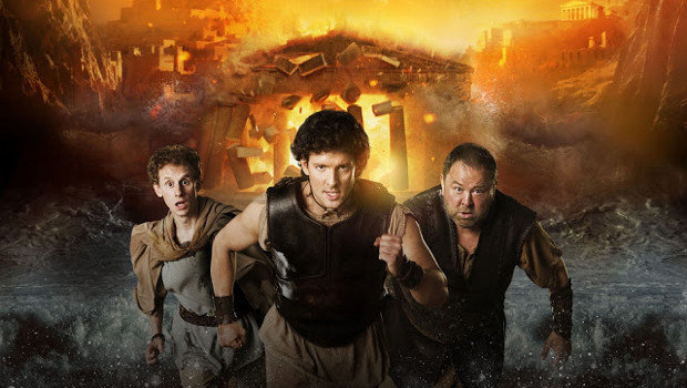 Die Hauptdarsteller der neuen BBC-Fantasyserie "Atlantis": Robert Emms, Jack Donnelly und Mark Addy (v.l.).