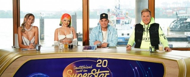 Die "DSDS"-Jury 2023: Leony, Katja Krasavice, Pietro Lombardi und Dieter Bohlen (v. l. n. r.)