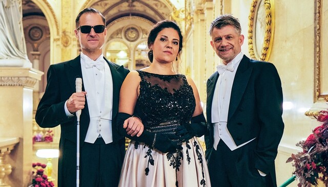 v. l.: Philipp Hochmair, Claudia Kottal und Andreas Guenther