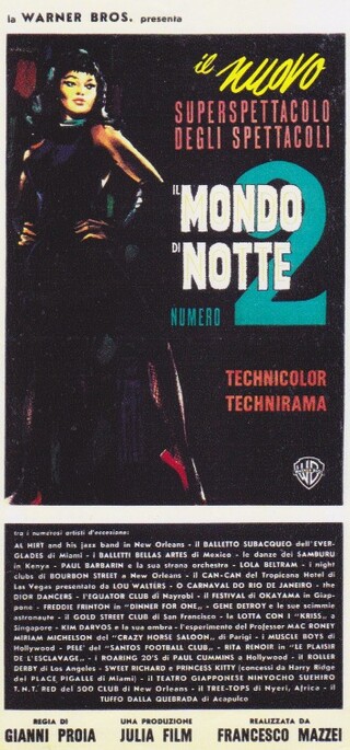 Versteckt im italienischen Filmplakat zu "Il mondo di notte Numero 2": Freddie Frinton mit "Dinner for One"