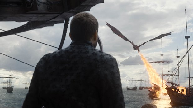 Euron (Pilou Asbæk) kann nichts gegen Drogon ausrichten