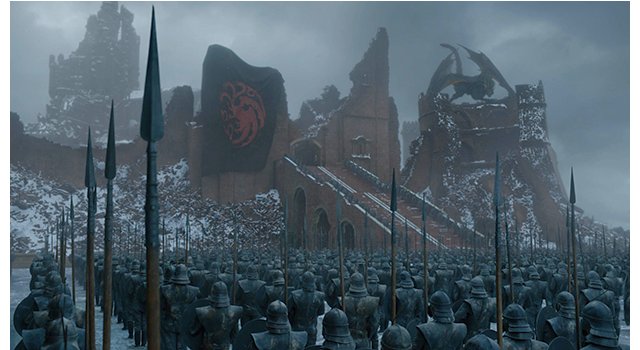Daenerys (Emilia Clarke) feiert mit ihren Streitkräften den Sieg