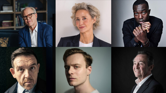 Für die neue "Harry Potter"-Serie verpflichtet: (v. o. l. n. u. r.) John Lithgow, Janet McTeer, Paapa Essiedu, Nick Frost, Luke Thallon und Paul Whitehouse.