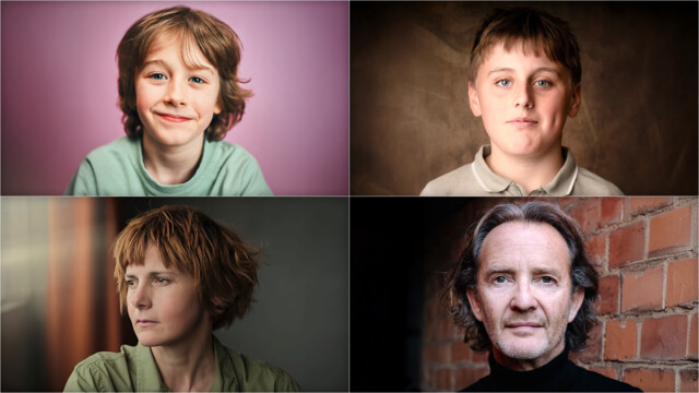 Die jüngsten Neuzugänge (v. l.) mit Rory Wilmot und Amos Kitson (oben) sowie Louise Brealey und Anton Lesser (unten)
