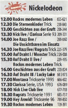 Programmschema von Mai 1998