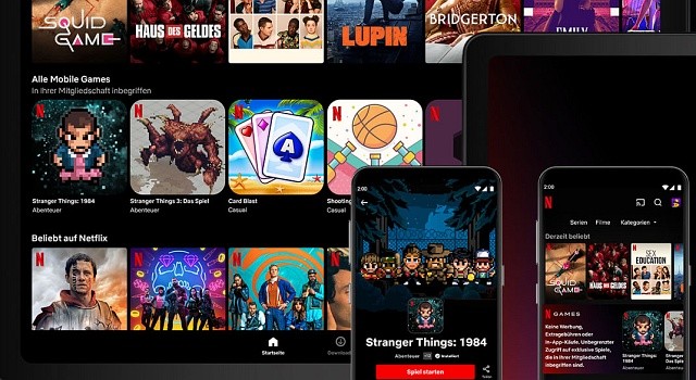 So wird die Anzeige von Games in den Netflix-Apps aussehen.