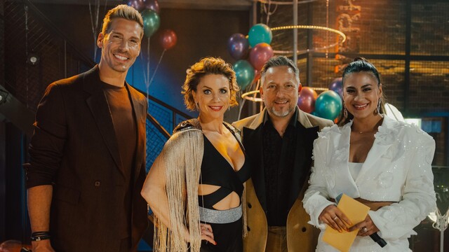 (v. l.) Norman Langen, Yvi (Gisa Zach), Michi (Lars Pape) und Steffi Brungs