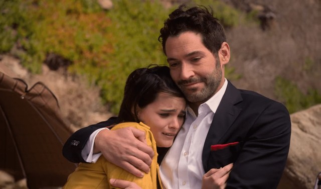 Rory (Brianna Hildebrand) und Lucifer (Tom Ellis) fürchten, dass das gerade gefundene Familienglück bald zerstört wird.