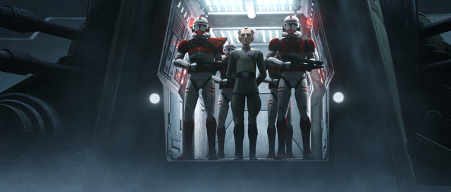 Admiral Tarkin mit seinen Leibwächtern