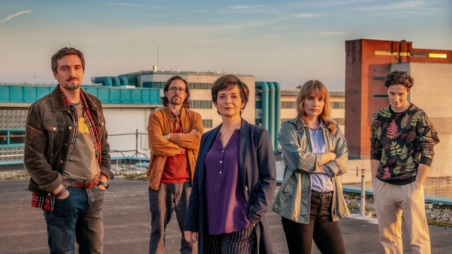 Das Team der "SOKO Linz": (v. l.) Ben Halberg (Daniel Gawlowski), Dr. Richie Vitek (Alexander Pschill), Johanna "Joe" Haizinger (Katharina Stemberger), Nele Oldendorf (Anna Hausburg) und Aleks Malenov (Damyan Andreev)