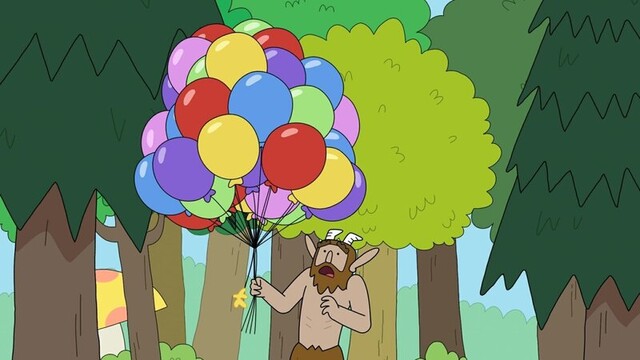 Der Faun Hufius will dreißig Luftballons quer durch den Magic Forest befördern. Doch spitze Gefahren lauern überall, und ein Ballon ist gerade geplatzt.