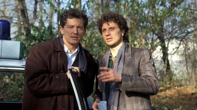 Ivo Batic (Miroslav Nemec, l.) und Franz Leitmayr (Udo Wachtveitl, r.) in ihrem ersten Fall "Animals" im Jahr 1991