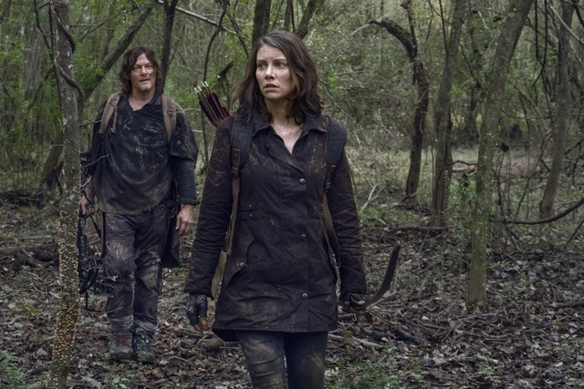 Daryl (Norman Reedus) und Maggie (Lauren Cohan) suchen nach Hershel.
