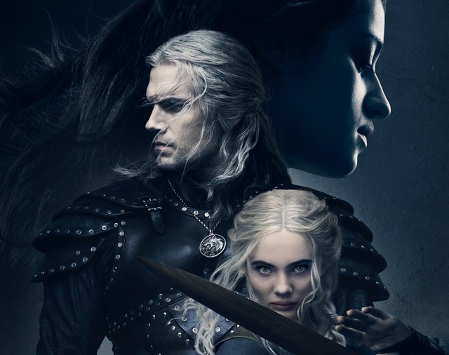 Geralt (Henry Cavill) mit Yennefer (Anya Chalotra, o.) und Ciri (Freya Allan)