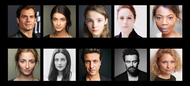 Die bisher verpflichteten Darsteller für "The Witcher" (obere Reihe von links): Henry Cavill, Anya Chalotra, Freya Allan, Jodhi May, Mimi Ndiweni; (untere Reihe) Therica Wilson-Read, Millie Brady (zuvor engagiert als Renfri), Adam Levy, Björn Hlynur Haraldsson, MyAnna Buring