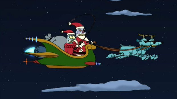 Zwei Santas, doppelter Terror - Bender gewöhnt sich schnell an die neuen Verhältnisse.