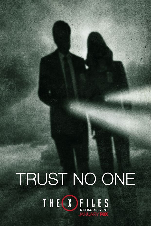 Mulder und Scully in einer Mischung aus Munchs "Der Schrei" und dem ikonischen, verwaschenen Geist aus dem alten Vorspann