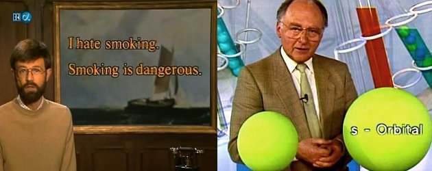 Graham Pascoe präsentierte "Englisch für Anfänger", Prof. Viktor Pichlmayr unter anderem das "Telekolleg Chemie"