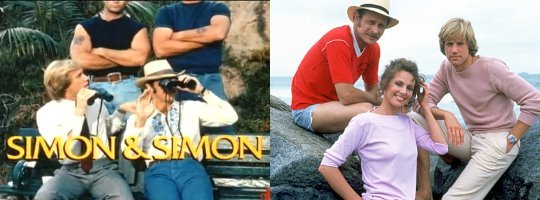 Rick Simon (Gerald McRaney) mit Bruder A.J. (Jameson Parker) und Janet Fowler (Jeannie Wilson), die Tochter von A.J.s Ex-Boss Myron.