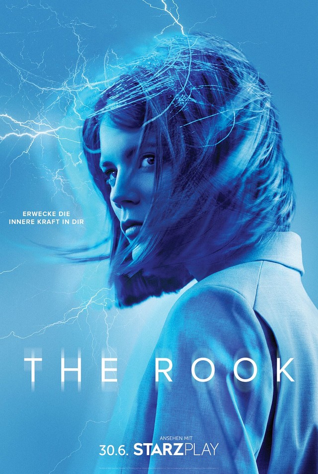 Poster zu "The Rook"; der Claim "Entdecke die innere Kraft in dir" spielt auf die Amnesie der Hauptfigur an.