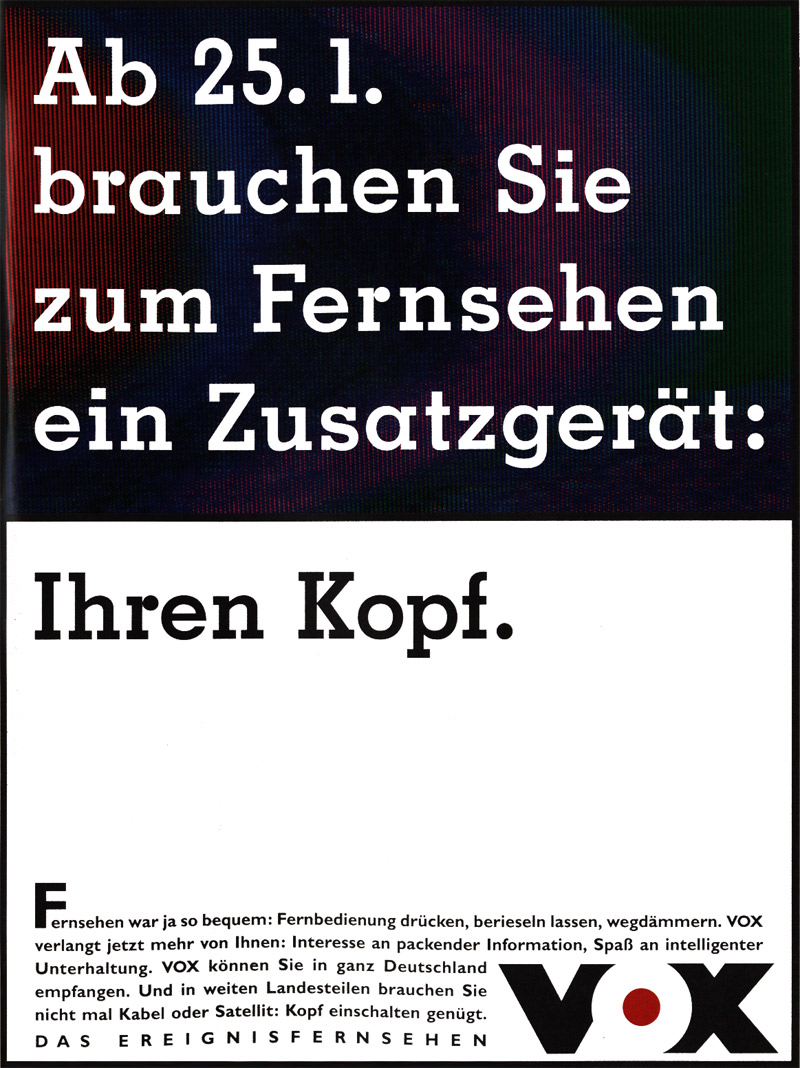VOX Printanzeige 1993: Zusatzgerät Kopf