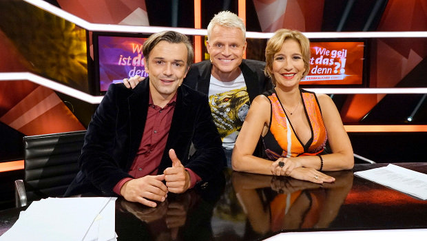 Moderator Guido Cantz (m.) mit Yvonne Willicks und Alexander Wipprecht