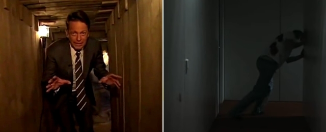 Rudi Cerne begrüßt die Zuschauer "unter Tage" (l.). Ein Familienvater schleppt sich mit letzter Kraft aus seiner Wohnung, doch der Täter holt ihn ein (r.).